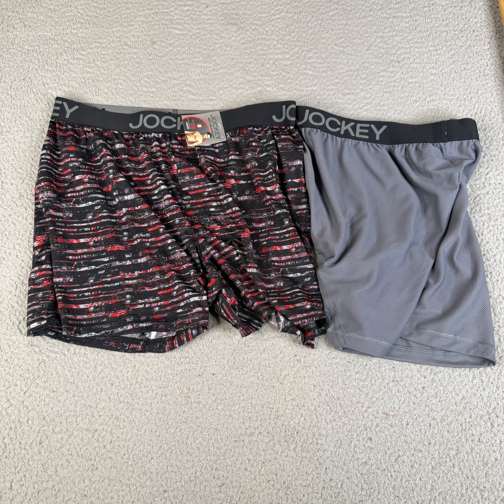 Jockey Boxers Men L Multi Next Gen Comfort No Bunch Microfiber Stretch 2 Pack